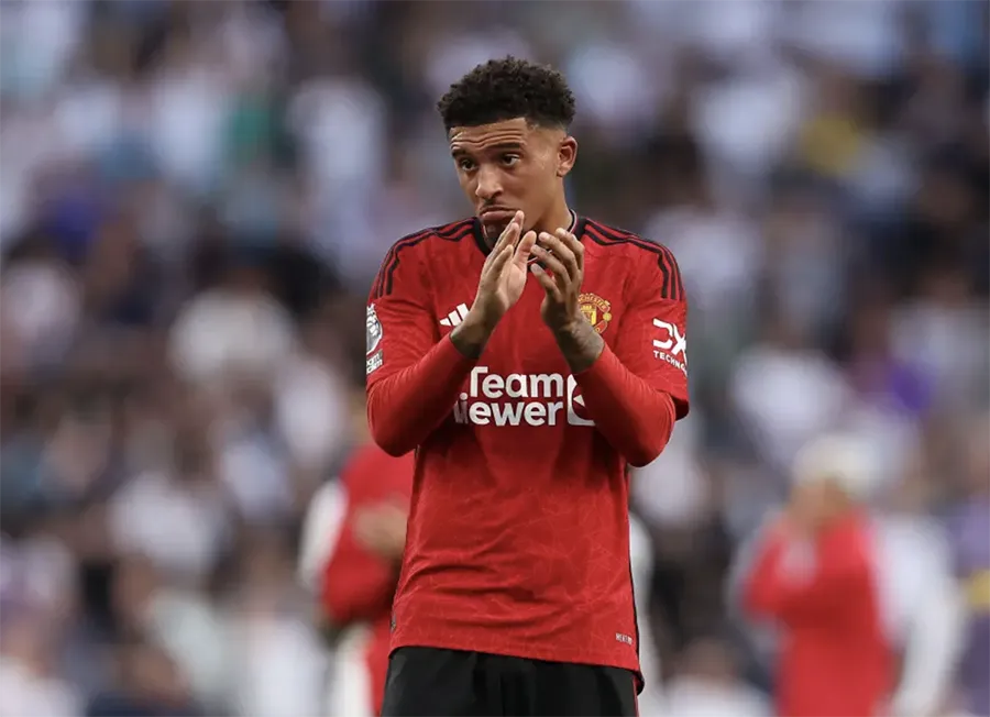 Sancho nhiều khả năng sẽ chia tay MU vào tháng 1 sang năm. ẢNH: ALAMY manchester-united-jadon-sancho.png