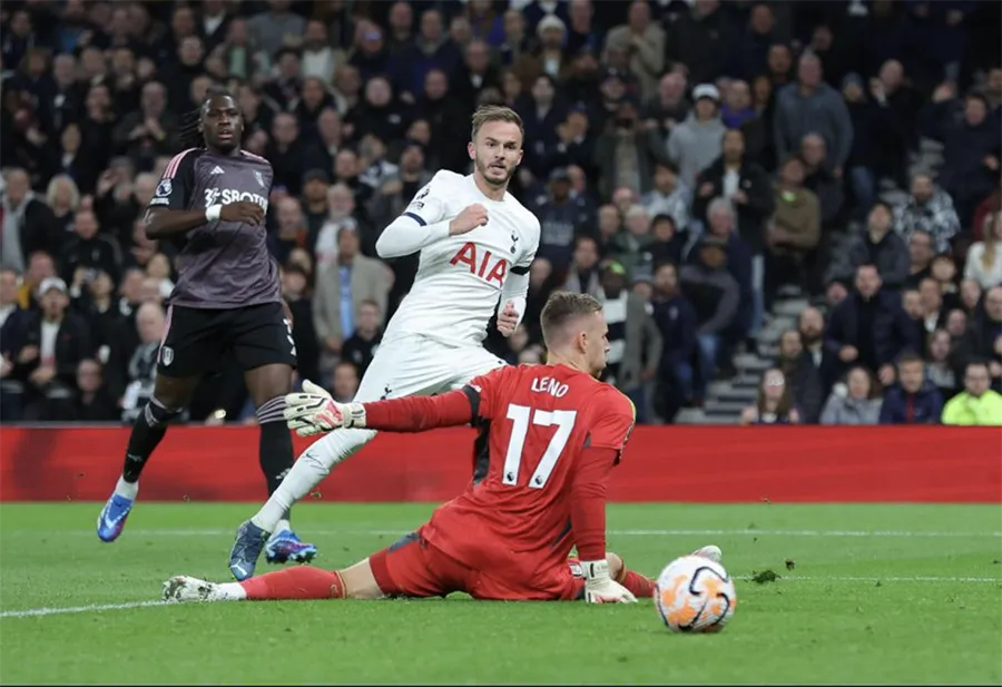 Maddison ghi bàn ấn định tỉ số 2-0 cho Tottenham. ẢNH: GETTY tottenham-maddison.png