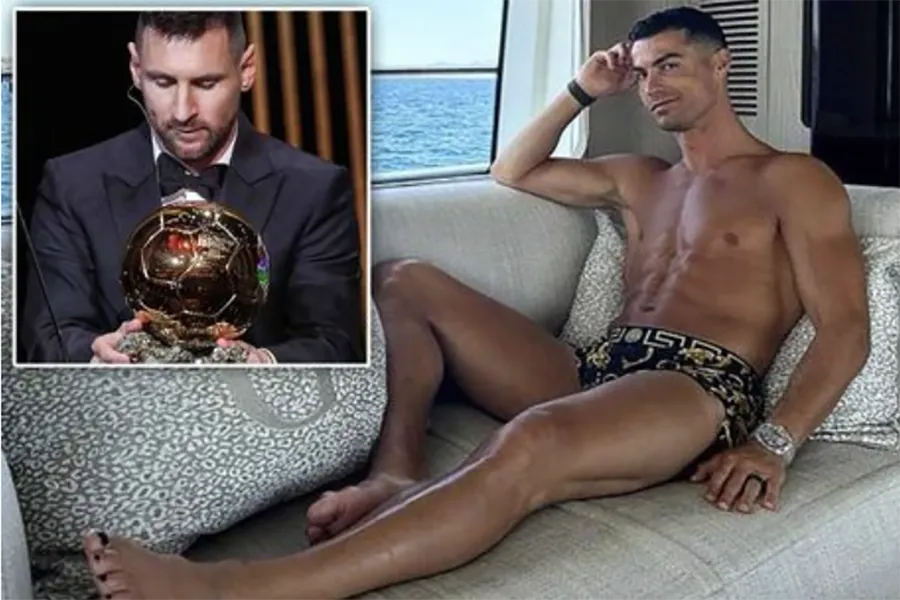 Ronaldo không đến Paris chứng kiến Messi giành quả bóng vàng thứ tám. ẢNH: DAILY STAR lionel-messi-cristiano-ronalo.png
