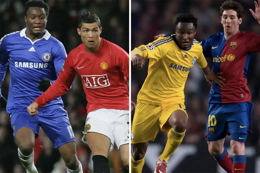John Obi Mikel từng đối đầu với cả Cristiano Ronaldo lẫn Lionel Messi trong sự nghiệp thi đấu của mình. ẢNH: SUN SPORTS messi-ronaldo.png