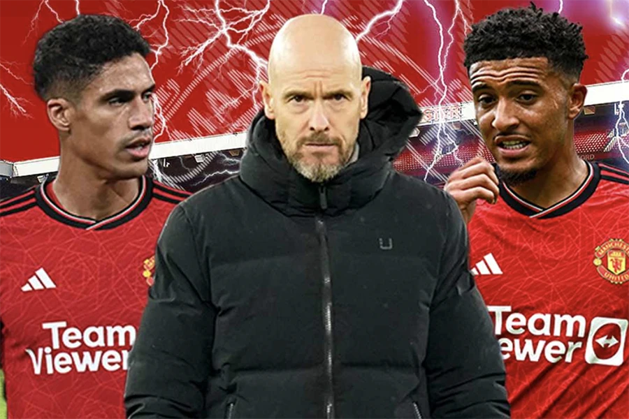 ten hag, sancho varane, manchester united