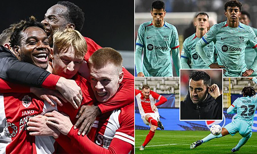 Barcelona thua sốc Antwerp. ẢNH: DAILY MAIL champions-league-barcelona.jpg