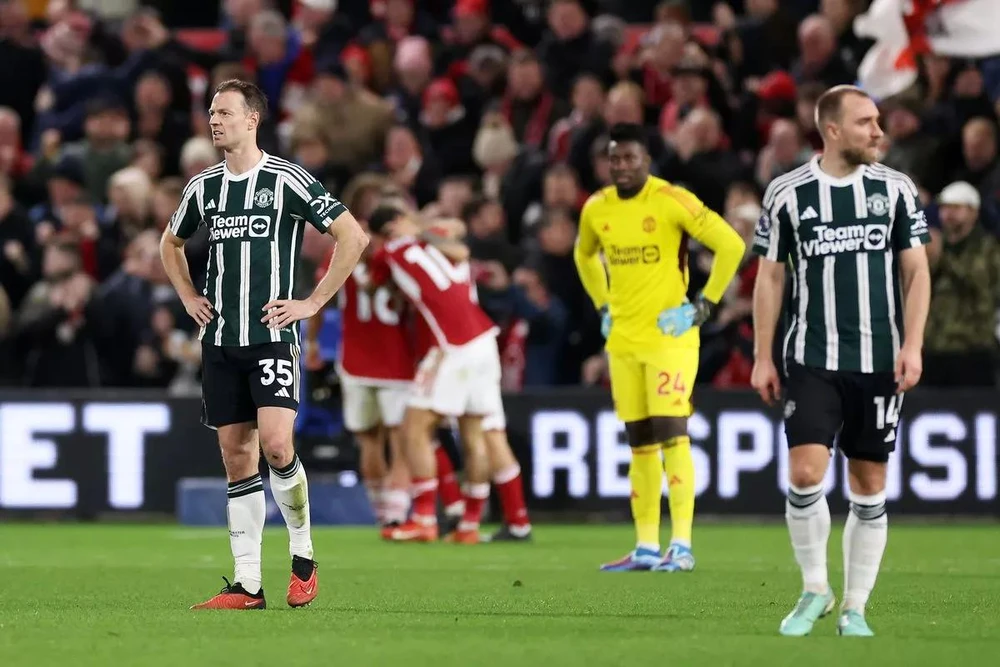 MU kết thúc năm 2023 bằng thất bại muối mặt trước Nottingham Forest. ẢNH: GETTY MU, PREMIER LEAGUE