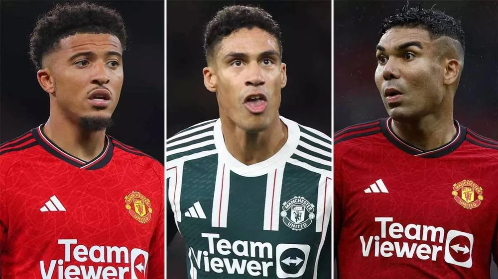 Sancho, Varane và Casemiro đều là những siêu sao đầy tài năng nhưng lại bị "chôn vùi tại nhà hát của những giấc mơ". ẢNH: MIRROR manchester-united-casemiro-varane-sancho-1578.jpg