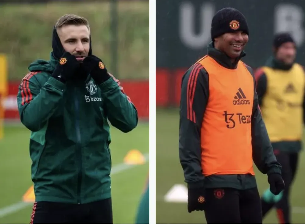 Luke Shaw và Casemiro đã trở lại tập luyện và sẵn sàng ra sân thi đấu cho MU. ẢNH: GETTY manchester-united.png