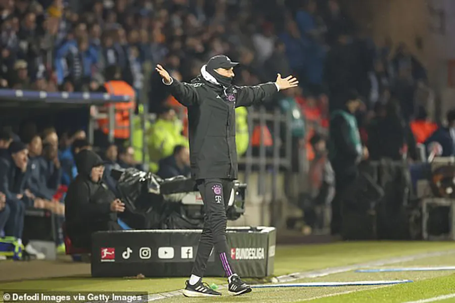 Tuchel thể hiện sự thất vọng trong trận thua của Bayern Munich trước Bochum. ẢNH: GETTY tuchel-bayern-munich.jpg