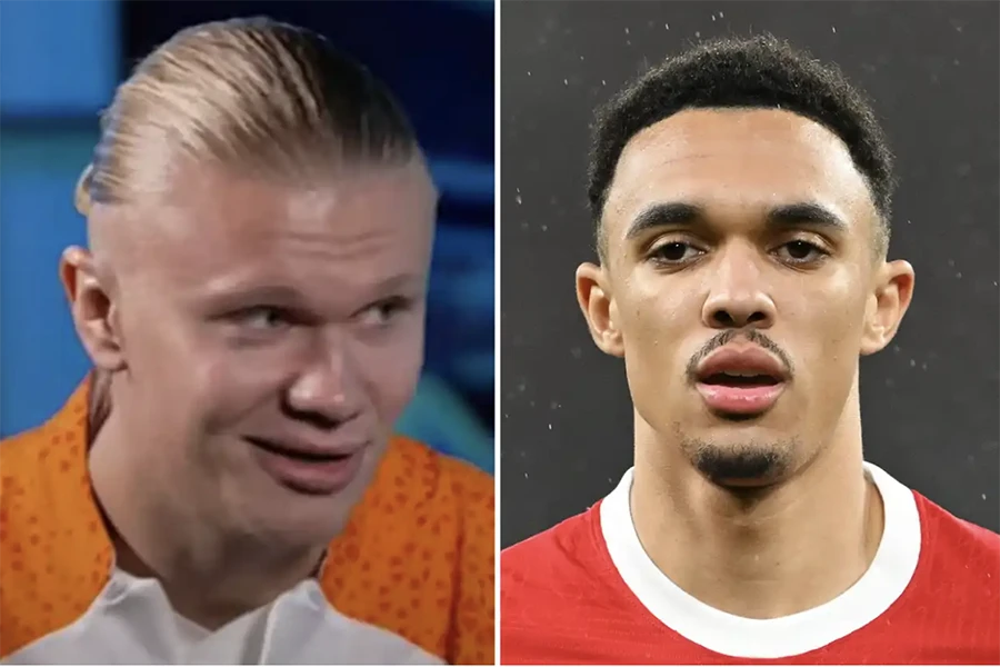 Haaland và Alexander-Arnold có màn khẩu chiến trước thềm đại chiến giữa Liverpool và Man City. ẢNH: SUN SPORTS haaland-Alexander-Arnold.png