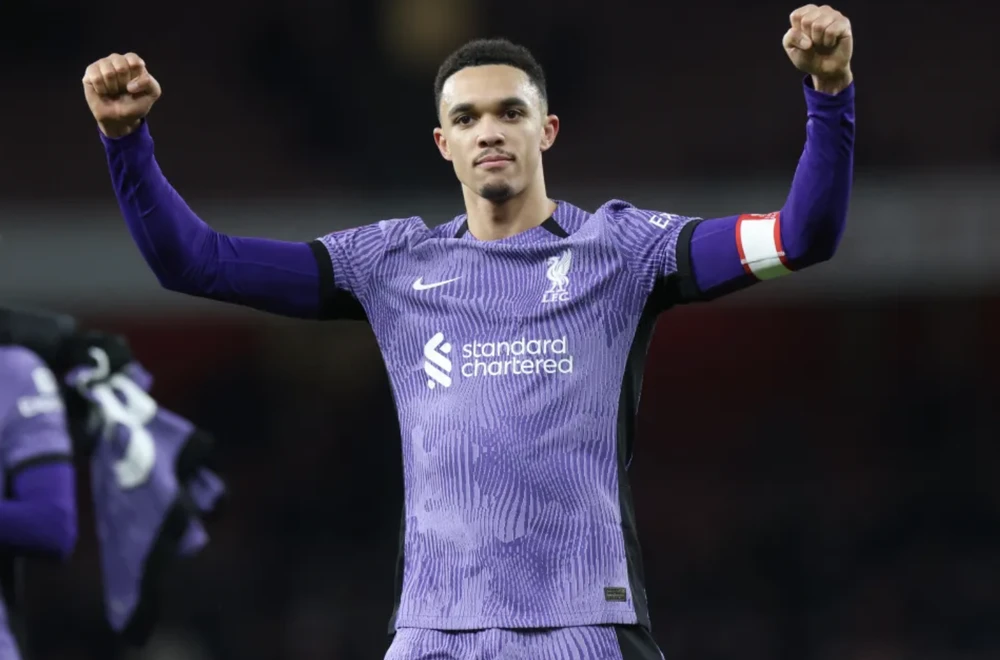 Hậu vệ phải của Liverpool Trent Alexander-Arnold đang trong tầm ngắm của Real Madrid. ẢNH: GETTY liverpool-Alexander-Arnold.png