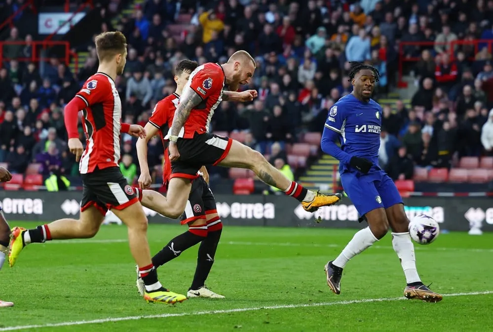Sheffield có một trận đấu hay trước Chelsea khi giữ lại 1 điểm trên sân nhà của mình. Ảnh: Getty IMG_8593.jpeg