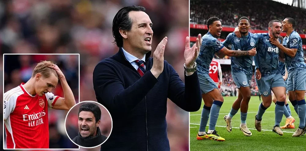 Arsenal mất ngôi đầu bảng xếp hạng Premier League vào tay Man City sau trận thua gây sốc 0-2 trước Aston Villa ngay trên sân nhà Emirates. ẢNH: MIRROR arsenal-premier-league.jpg