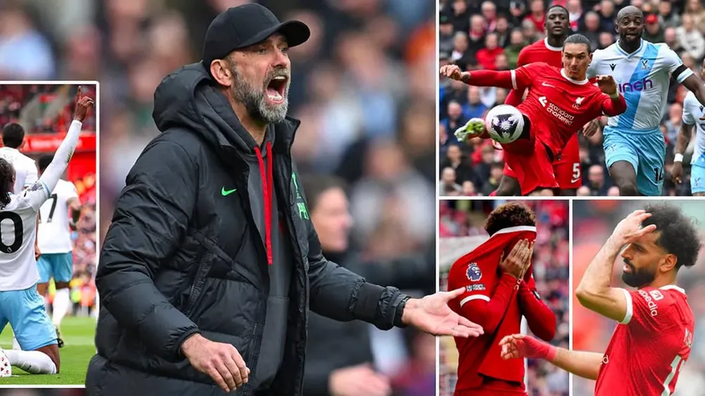 Liverpool nhận thất bại đau đớn với tỉ số 0-1 ngay trên sân nhà Anfield trước Crystal Palace. ẢNH: MIRROR liverpool-crystal-palace-premier-league.jpg