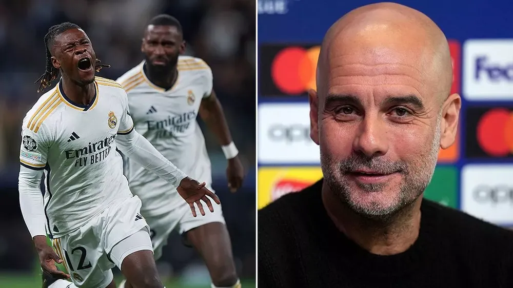 HLV Pep Guardiola của Man City khẳng định ông không sợ Real Madrid. ẢNH: MIRROR man-city-pep-guardiola.jpg