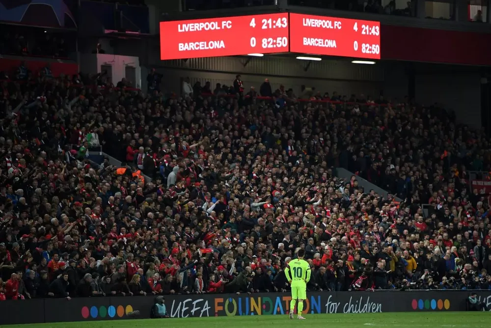 Liverpool từng tạo nên màn ngược dòng kinh điển trước Barcelona khiến Lionel Messi "chết lặng". ẢNH: GETTY liverpool-barcelona-champions-league.jpg
