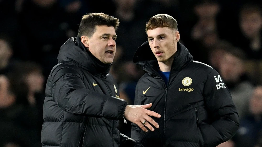 Cole Palmer đang thi đấu tại Chelsea dưới sự dẫn dắt của HLV Mauricio Pochettino. ẢNH: GETTY pochettino-palmer-chelsea.jpeg
