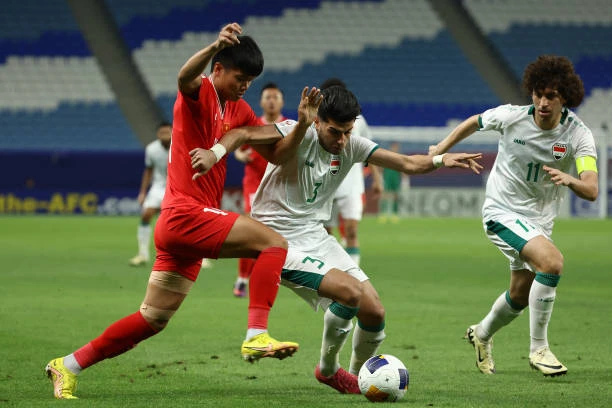 U-23 Việt Nam có hiệp đầu tiên thành công trước Iraq. ẢNH: GETTY viet-nam.jpeg