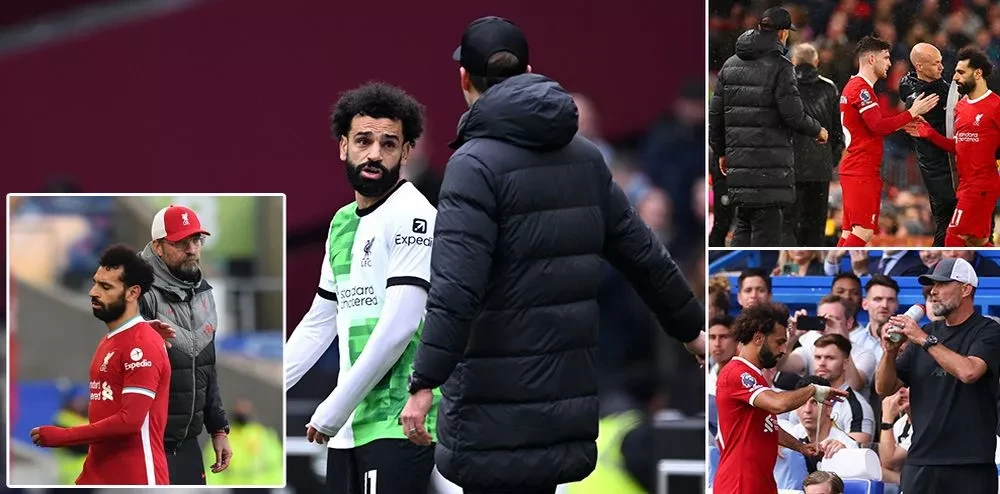 Klopp và Salah từng nhiều lần tranh cãi trong quá khứ. ẢNH: MIRROR klopp-salah-liverpool.jpg
