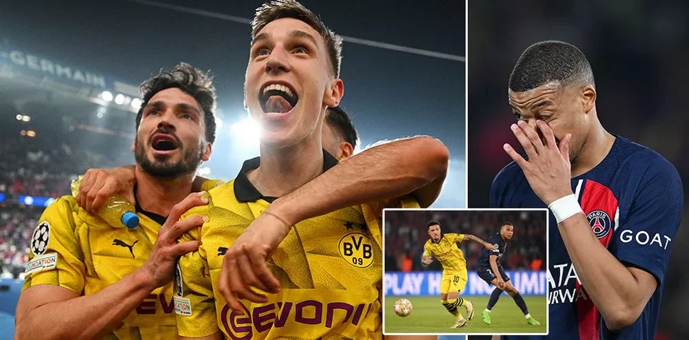 Borussia Dortmund thắng PSG 1-0 trong trận bán kết lượt về Champions League rạng sáng nay 8-5 và thắng chung cuộc 2-0. ẢNH: MIRROR champions-league-borussia-dortmund-psg.jpg