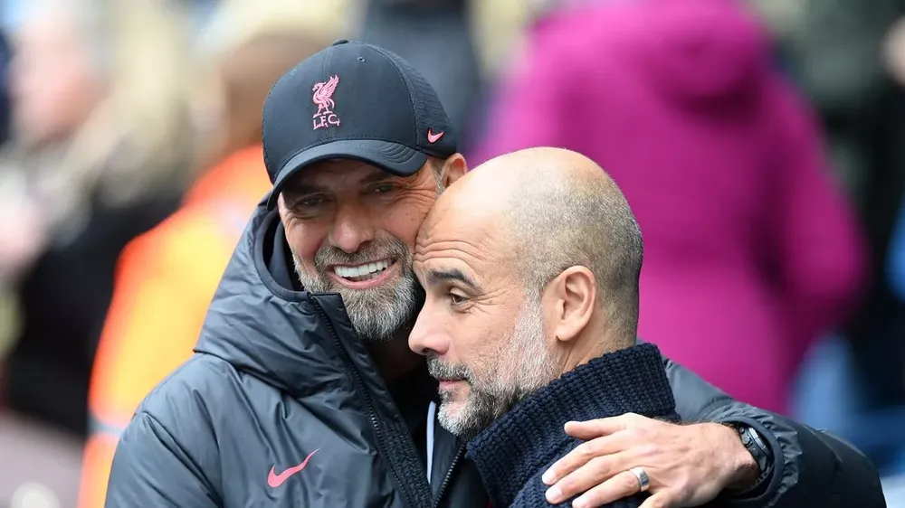 HLV Jurgen Klopp và Pep Guardiola đều có tên trong danh sách đề cử HLV xuất sắc nhất Premier League mùa 2023 - 2024. ẢNH: GETTY HLV-XUAT-SAC-NHAT-PREMIER-LEAGUE.jpg