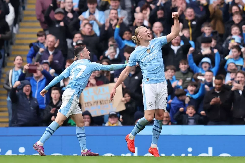 Phil Foden và Erling Haaland ghi rất nhiều bàn thắng cho Man City mùa này. ẢNH: GETTY man-city-premier-league.jpg