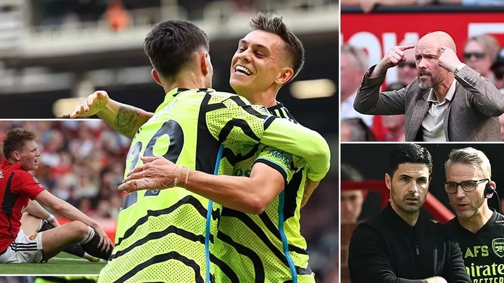 Arsenal đánh bại MU 1-0 để tiếp tục cuộc đua vô địch Premier League đến vòng cuối cùng. ẢNH: MIRROR PREMIER-LEAGUE-MU-ARSENAL.JPG