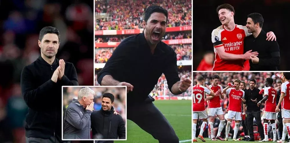 Mikel Arteta đã đưa Arsenal trở lại là thế lực của bóng đá châu Âu nhưng chưa thể có danh hiệu Premier League. ẢNH: MIRROR arsenal-arteta.jpg