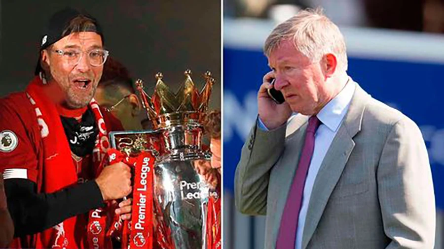 Sir Alex Ferguson và Jurgen Klopp đã tận hưởng bữa tối cùng nhau. ẢNH: MIRROR sir alex ferguson, jurgen klopp