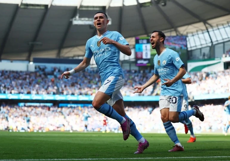 Man City đang có trong đội hình cầu thủ hay nhất Premier League 2023-2024 – Phil Foden. Ảnh: Getty man-city-fa-cup.jpeg
