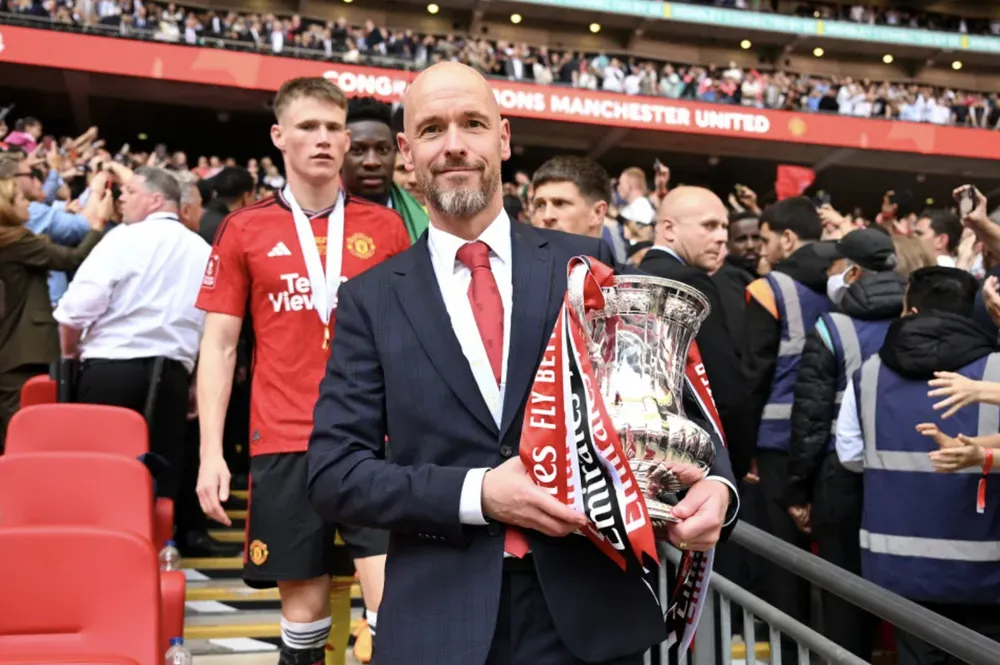 Scott McTominay là người hùng thầm lặng trong hành trình vô địch FA Cup của MU. ẢNH: GETTY mu-ten-hag-mctominay.png