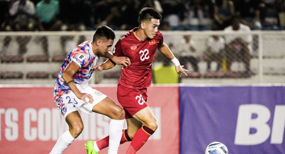 Tuyển Việt Nam từng thắng Philippines 2-0 ngay trên sân khách trong trận lượt đi. ẢNH: AFC tuyen-viet-nam-world-cup-2026.png