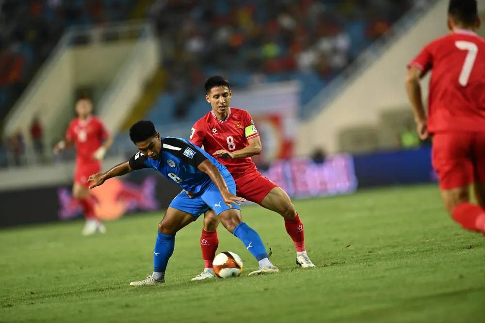 Hai đội rời sau sau hiệp 1 với kết quả hòa 0-0. ẢNH: ANH THỊNH viet-nam-2.jpeg