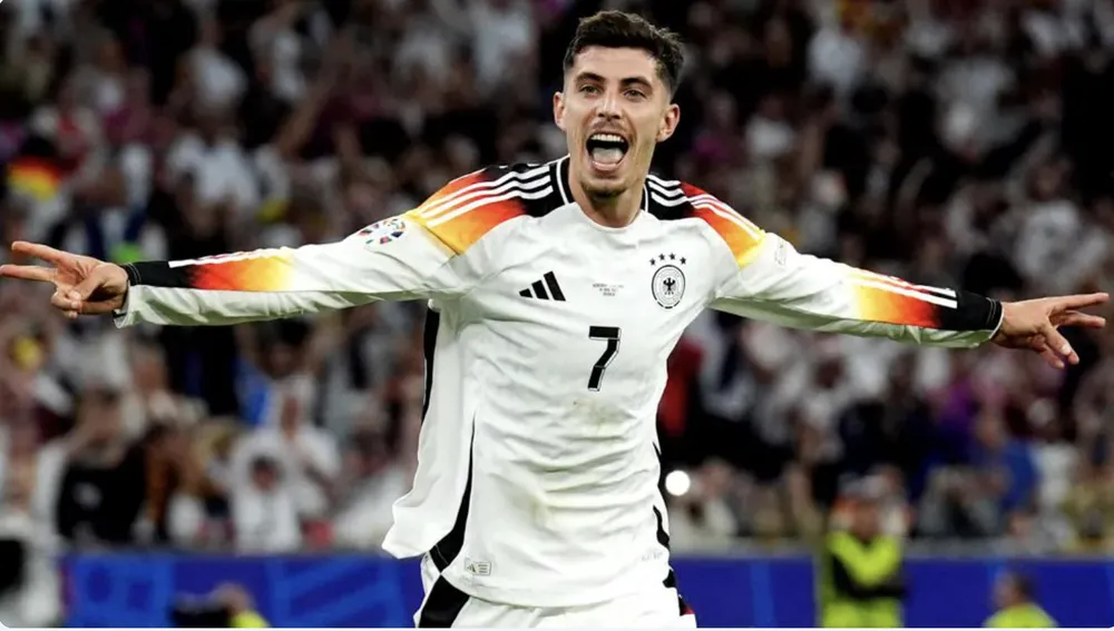 Kai Havertz ghi bàn thứ ba trên chấm 11m cho đội tuyển Đức. ẢNH: UEFA ĐỘI TUYỂN ĐỨC, kai havertz