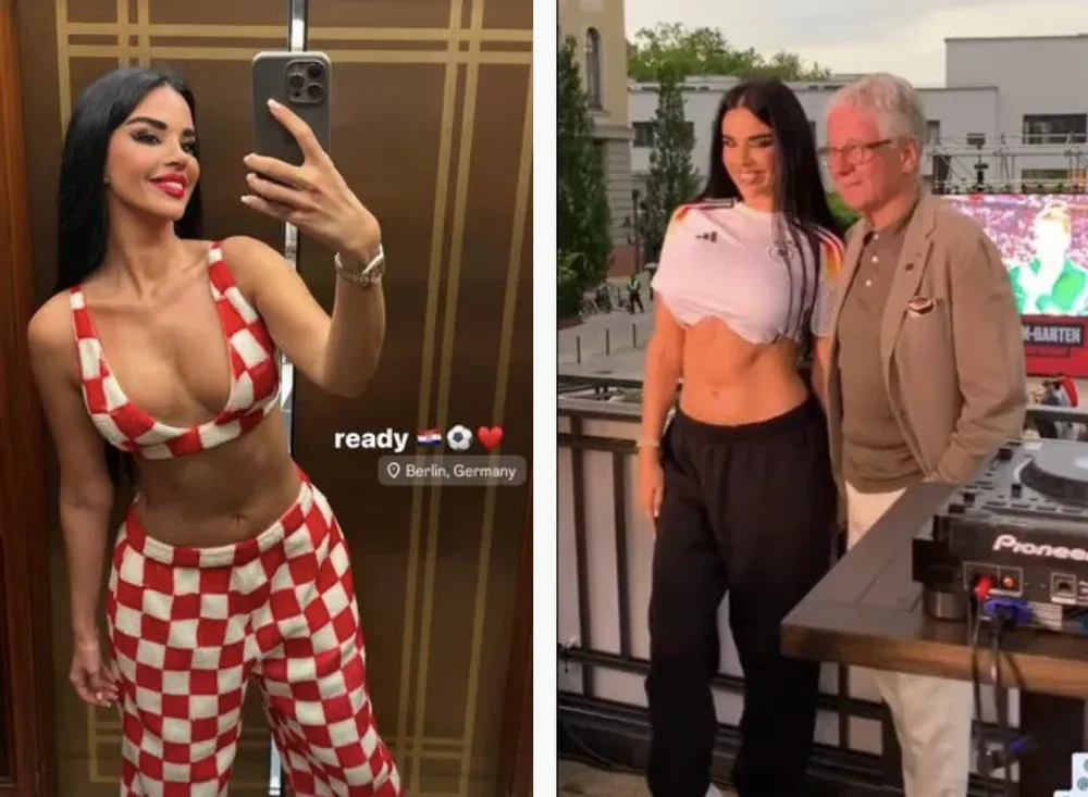 Fan nóng bỏng nhất làng bóng đá Ivana Knoll mặc trang phục lấy cảm hứng từ tuyển Croatia và đến Đức xem Euro 2024, ẢNH: INSTAGRAM IVANA KNOLL euro 2024, hoa hau croatia