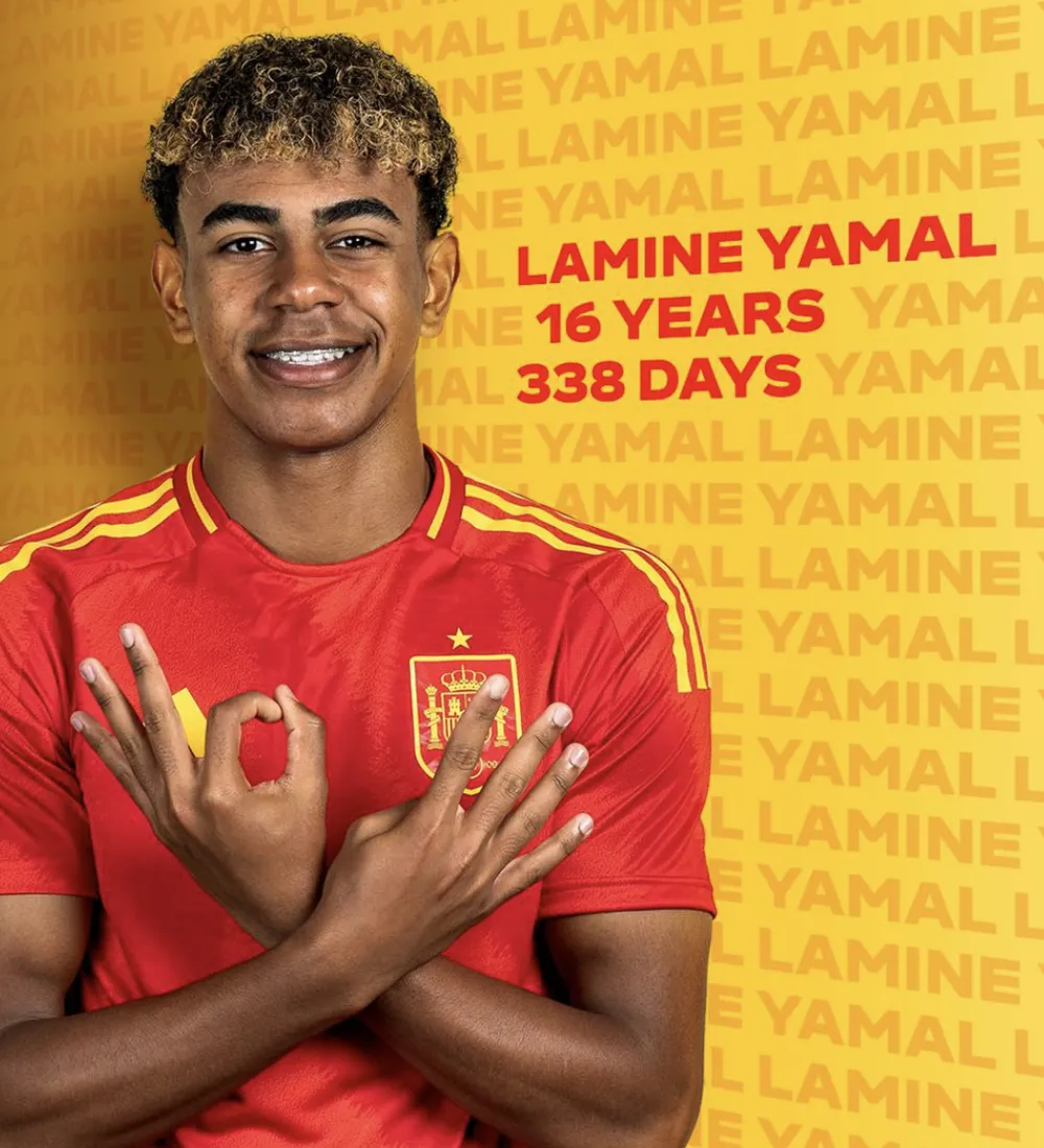 Lamine Yamal lập 2 kỷ lục trong trận ra mắt Euro 2024. ẢNH: UEFA Kỷ lục lịch sử