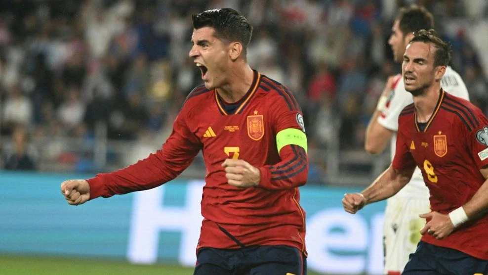 Morata lập hat-trick trong chiến thắng 7-1 của Tây Ban Nha trước Gruzia ở vòng loại Euro 2024. ẢNH: GETTY euro-2024-gruzia-tay-ban-nha.jpg