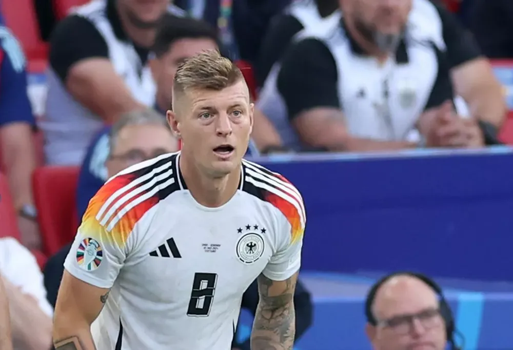 Toni Kroos kết thúc sự nghiệp cầu thủ của mình bằng thất bại trước Tây Ban Nha. ẢNH: GETTY eiro-2024-duc-toni-kroos.jpg