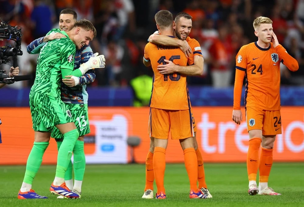 Thắng Thổ Nhĩ Kỳ, tuyển Hà Lan sẽ gặp tuyển Anh ở bán kết Euro 2024. Ảnh: Reuters Tuyển Hà Lan
