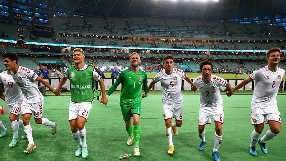 Tuyển Đan Mạch vào bán kết Euro 2020 sau khi thắng Czech ở tứ kết. ẢNH: GETTY Euro ngày càng khó lường
