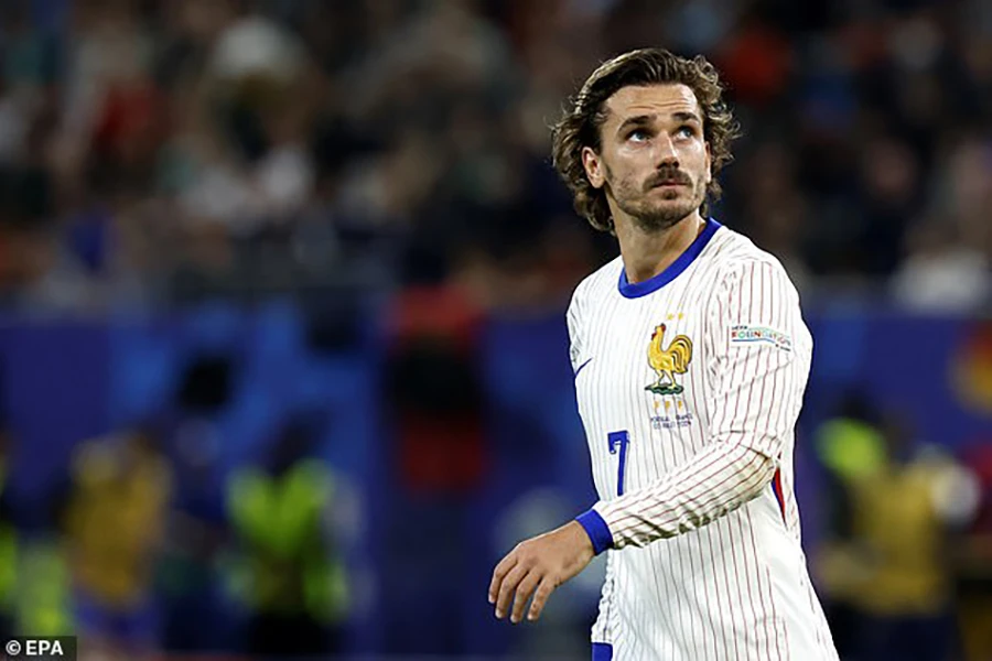 Griezmann sẽ phải ngồi dự bị trong trận bán kết Euro 2024. ẢNH: EPA Griezmann,bán kết Euro 2024,PHÁP