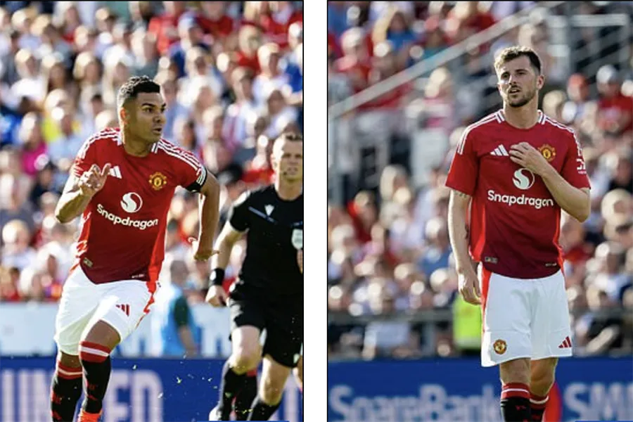 Casemiro và Mount cũng ra sân thi đấu. ẢNH: GETTY casemiro-mount-mu.png