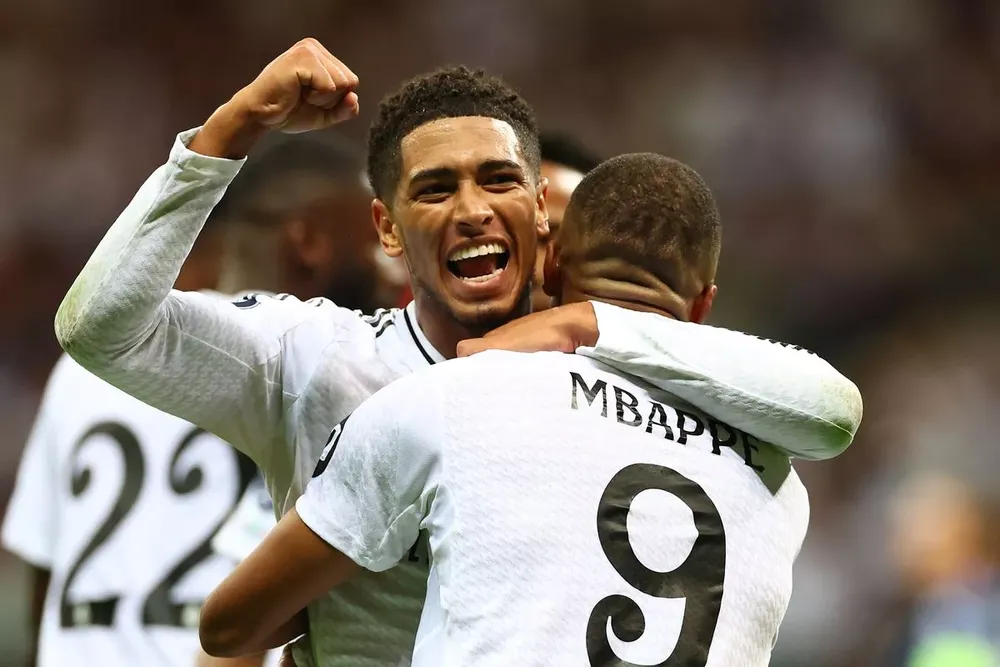 Bellingham ca ngợi người đồng đội mới Mbappe hết lời. ẢNH: GETTY real-madrid-bellingham.jpg