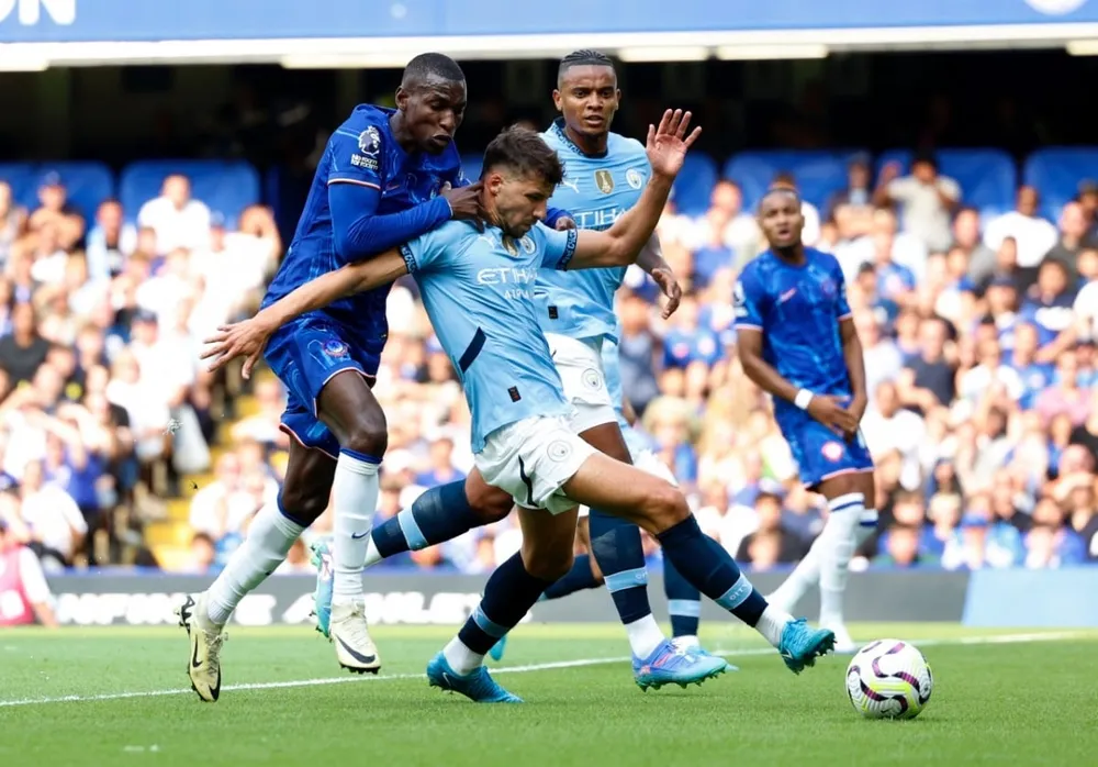Bài toán hàng công của Chelsea vẫn chưa có lời giải. Ảnh: Reuters chelsea-man-city.jpeg
