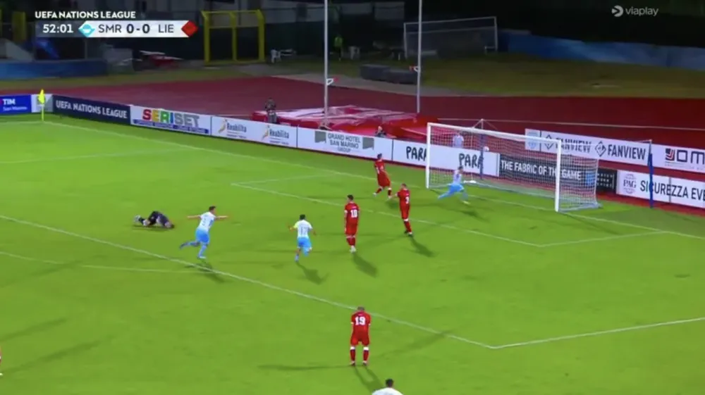 Bàn thắng này đã làm nên lịch sử cho đội tuyển bóng đá San Marino. ẢNH: GOAL PIX BAN-THANG-LICH-SU.png