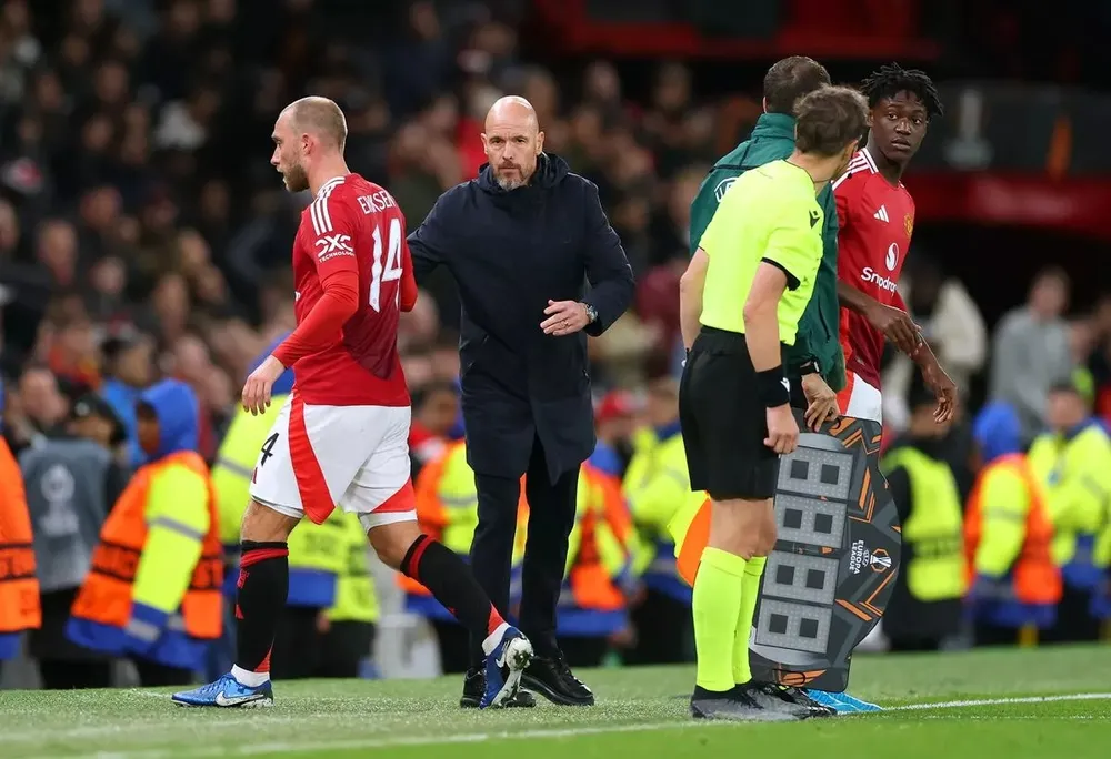 Ten Hag mong đợi MU cắt đứt chuỗi trận không tốt sau trận hòa Twente tại Europa League. ẢNH: GETTY mu-erik-ten--hag.jpg