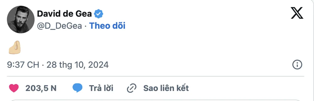 De Gea phản hồi đầy tinh tế bằng 1 biểu tượng đầy ẩn ý của người... Ý. ẢNH: X mu-david-de-gea.png