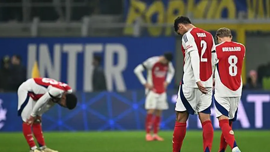 Arsenal nhận thất bại cay đắng 0-1 trước Inter Milan tại Champions League. ẢNH: GETTY arsenal-champions-league.jpg