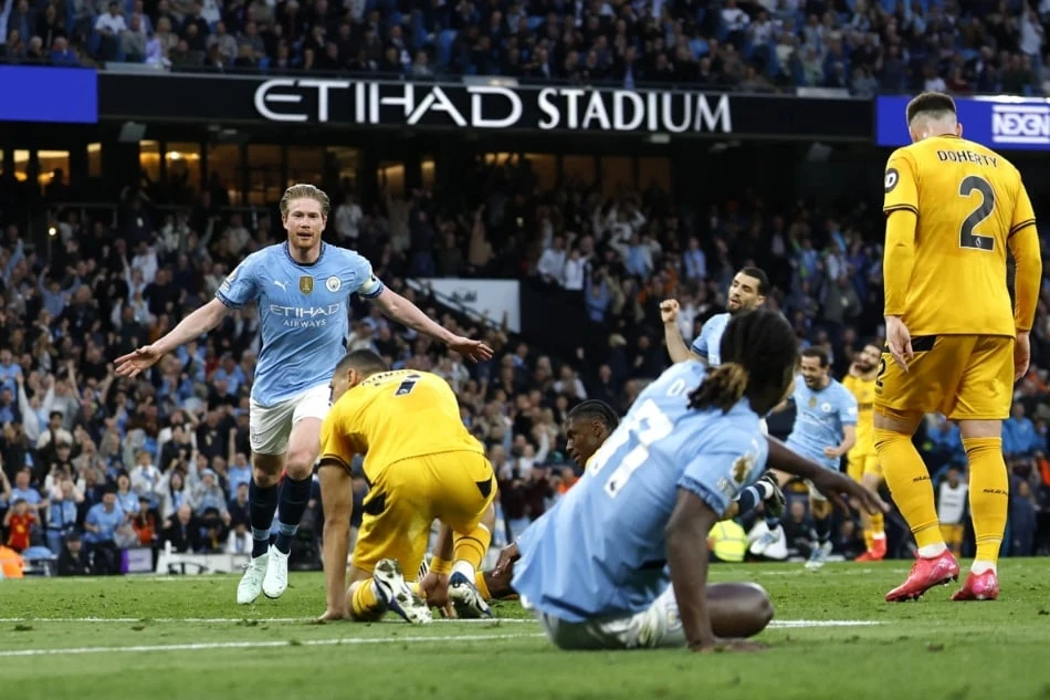 Bàn thắng duy nhất của De Bruyne giúp Man City giành 3 điểm quý giá. Ảnh: Getty att.sdBgxi9VBLlDRVOcWIeA0ReeWdY5qRoVUYlRFDBE9ZA.jpeg