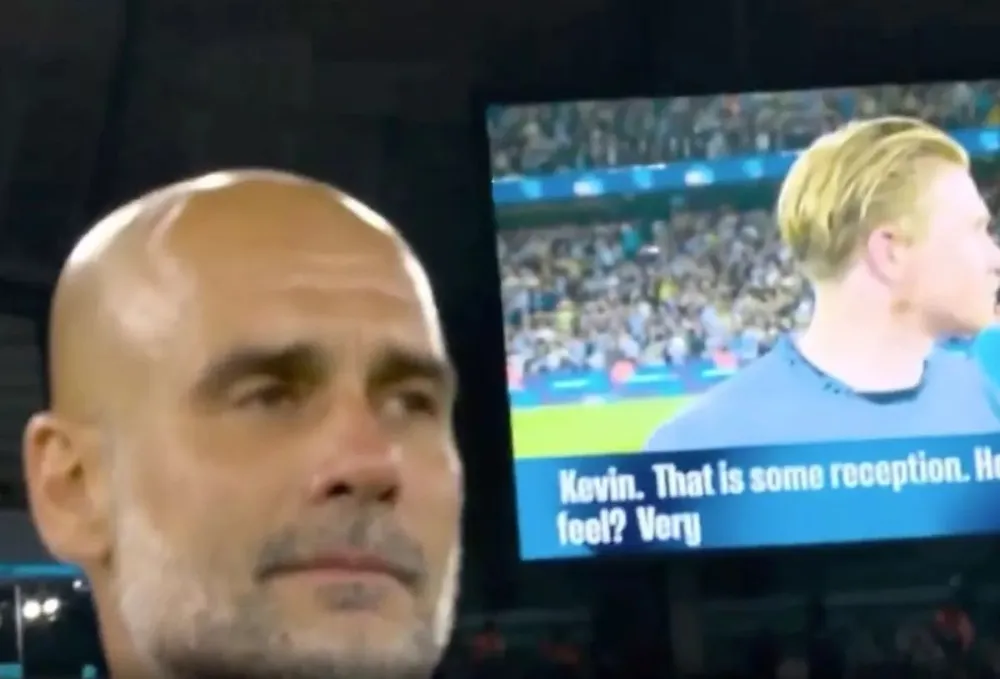 Pep Guardiola rơi nước mắt vì De Bruyne. ẢNH: GETTY Pep Guardiola rơi nước mắt vì De Bruyne,PEP GUARDIOLA,MAN CITY