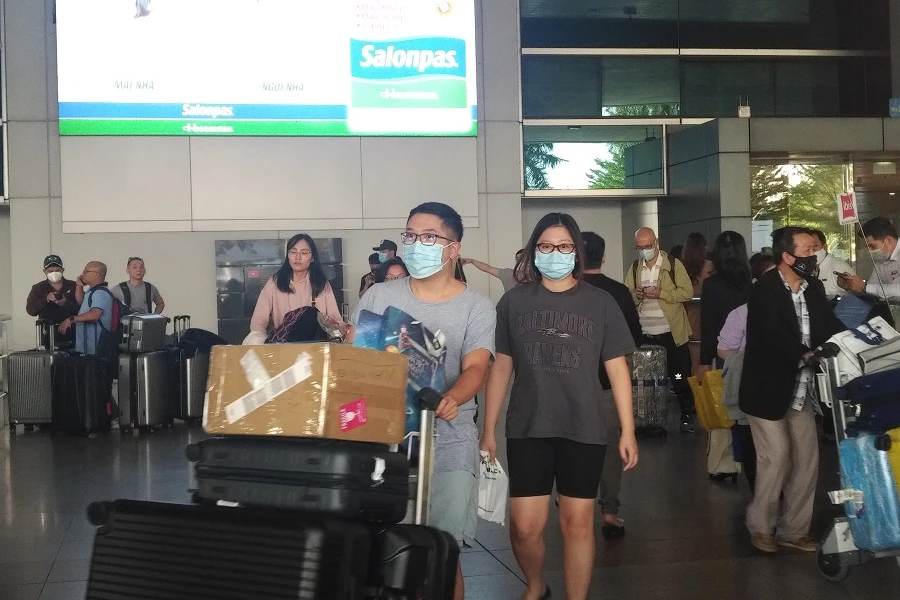 Khách quốc tế đến sân bay Tân Sơn Nhất có xu hướng tăng dần trong giai đoạn tết Nguyên đán. Ảnh: P.ĐIỀN