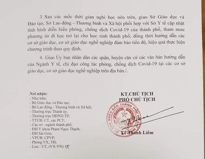 TP.HCM: Quyết định chính thức về ngày học sinh đi học trở lại ảnh 3 TP.HCM: Quyết định chính thức về ngày học sinh đi học trở lại ảnh 3