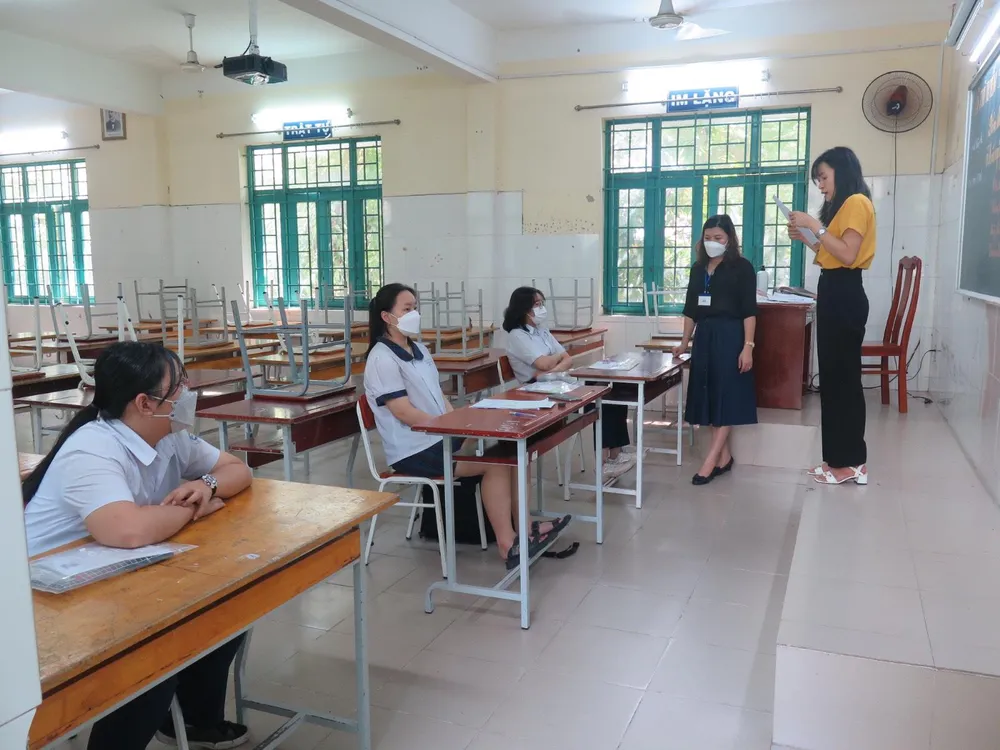 Phòng thi đặc biệt của 3 em tên Yến. Ảnh: PHẠM ANH